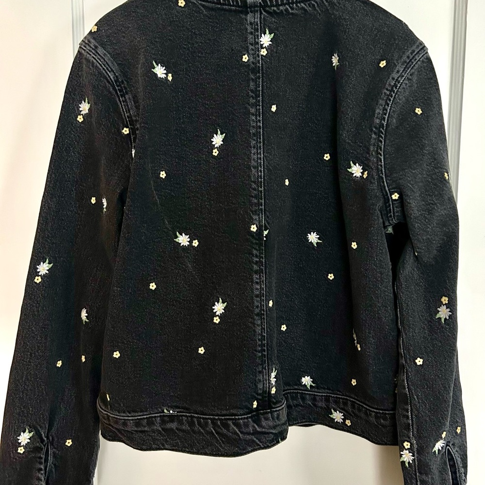 NWT Rails Lido Black Denim/Jean Jacket with Floral Embroidery - XS - Picture 5 of 7